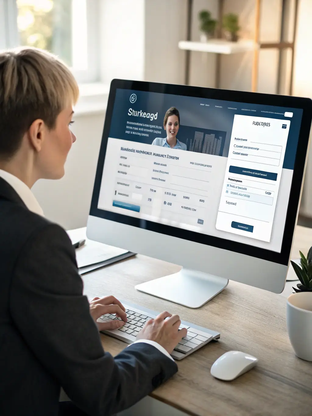 A professional executing a transaction on a secure trading platform with regulatory icons, symbolizing Family Office Connect's regulated execution service.