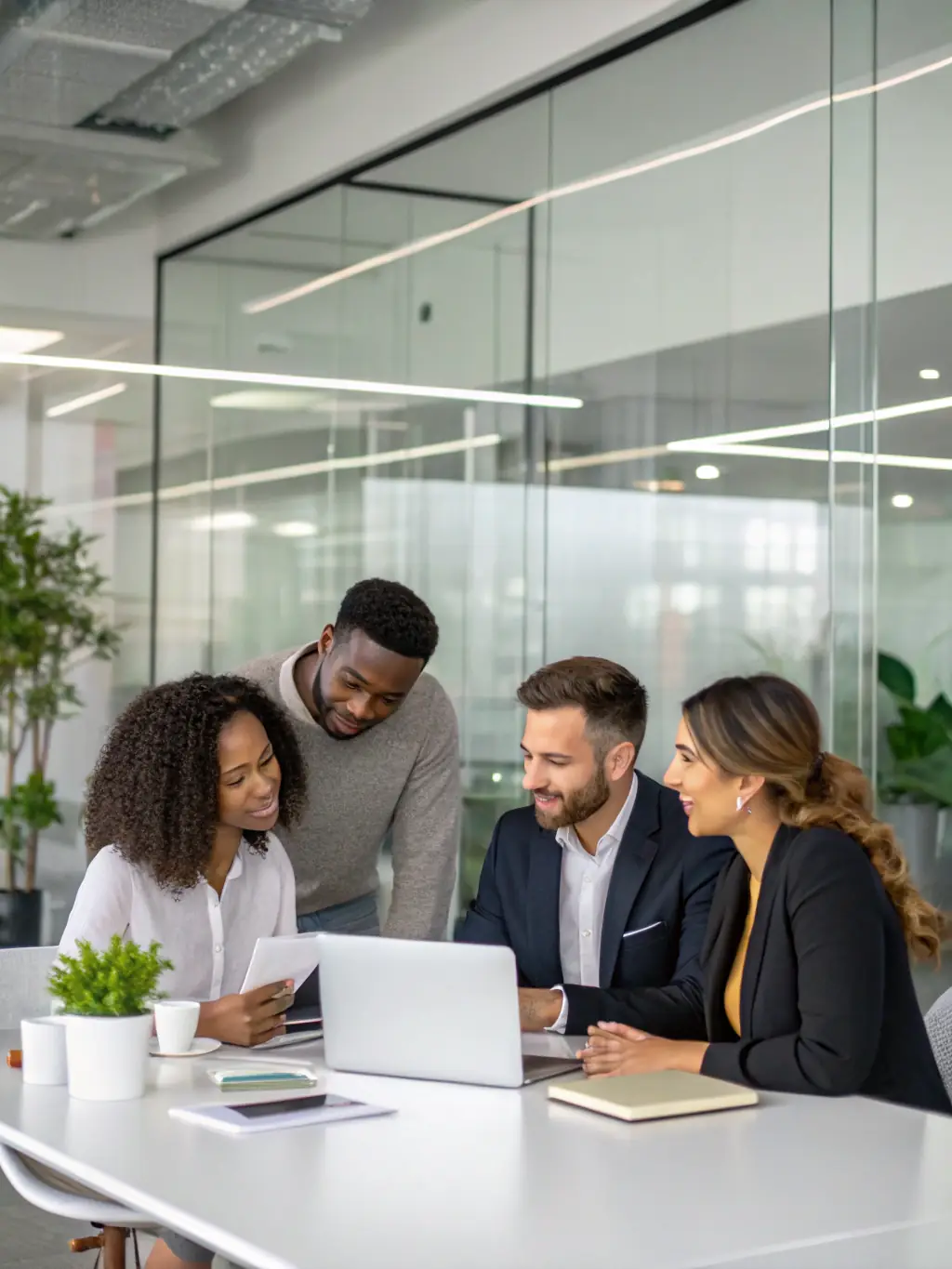 A diverse group of investors collaborating around a table, showcasing the co-investment opportunities facilitated by Family Office Connect.